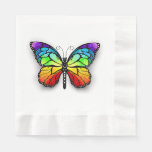 Rainbow butterfly Monarch Napkin