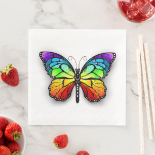 Rainbow butterfly Monarch Napkin