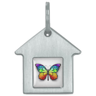 Rainbow butterfly Monarch Pet ID Tag