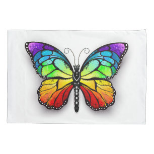 Rainbow butterfly Monarch Pillowcase
