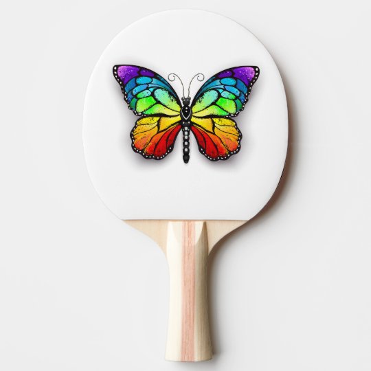 Rainbow butterfly Monarch Ping Pong Paddle Zazzle.co.uk