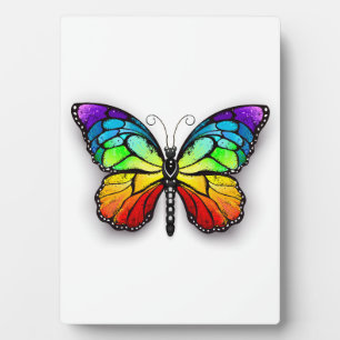 Rainbow butterfly Monarch Plaque