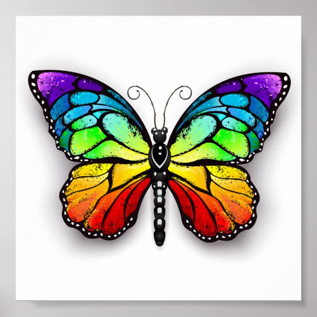 Rainbow butterfly Monarch Poster (Front)