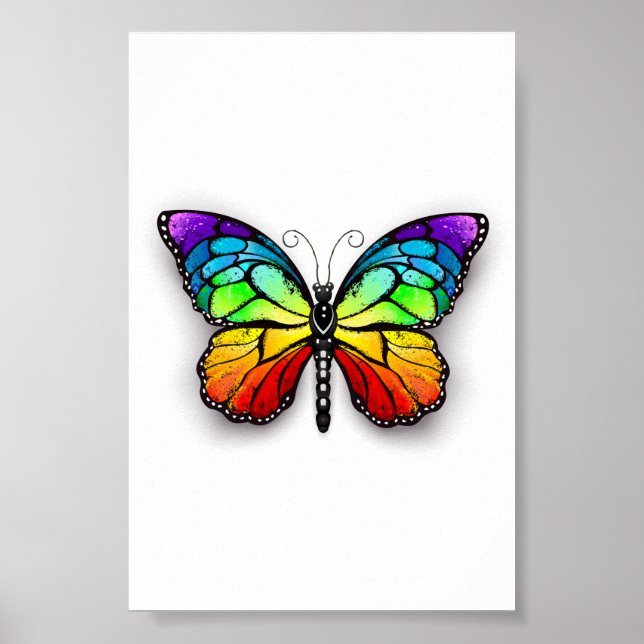 Rainbow butterfly Monarch Poster (Front)
