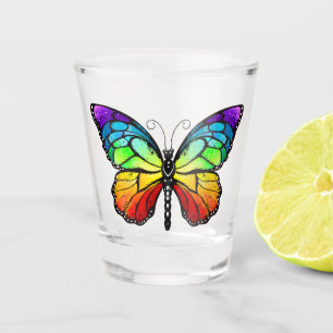 Rainbow butterfly Monarch Shot Glass