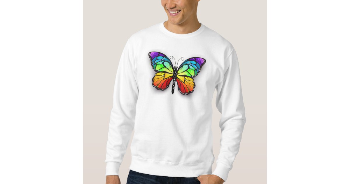 Rainbow butterfly Monarch Sweatshirt | Zazzle