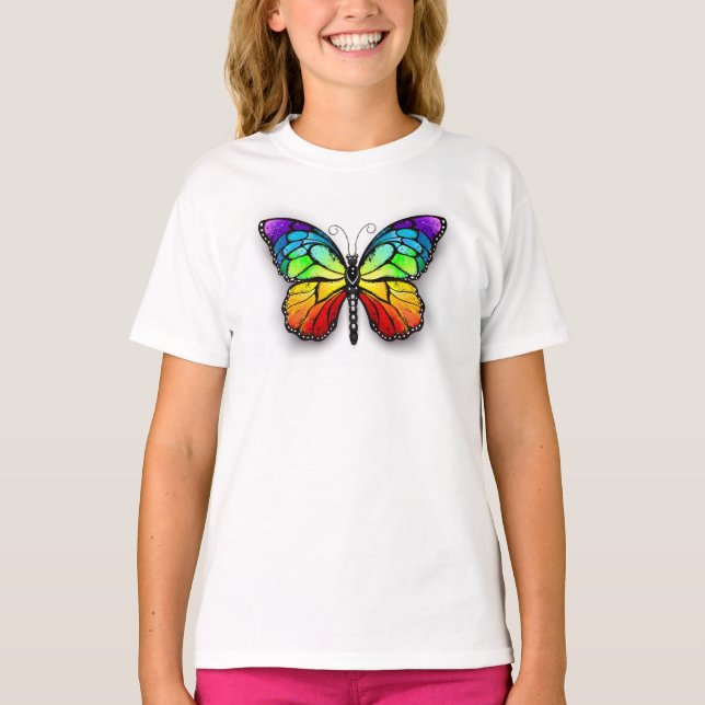 Rainbow butterfly Monarch T-Shirt (Front)