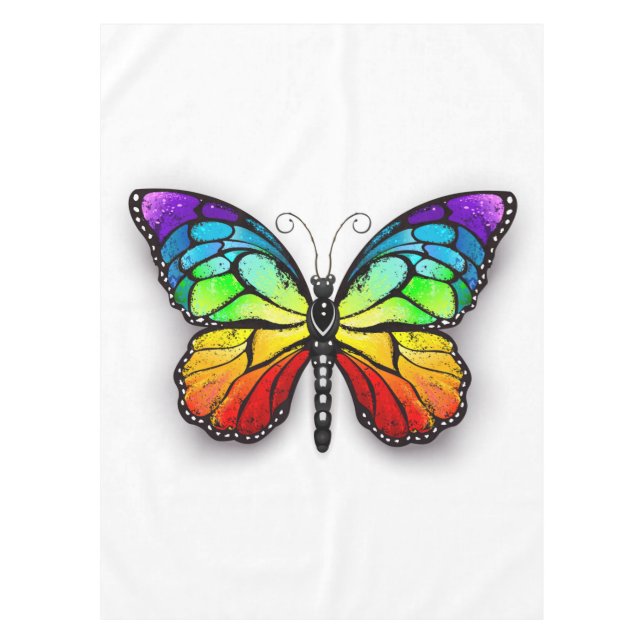 Rainbow butterfly Monarch Tablecloth (Front)