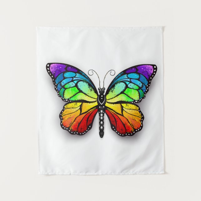 Rainbow butterfly Monarch Tapestry (Front)