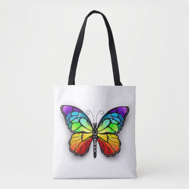 Rainbow butterfly Monarch Tote Bag (Front)