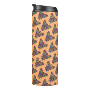 Rainbow Butterfly (orange) - Thermal Tumbler