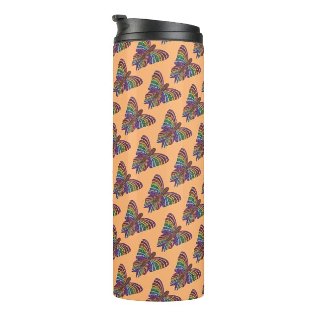 Rainbow Butterfly (orange) - Thermal Tumbler (Rotated Right)