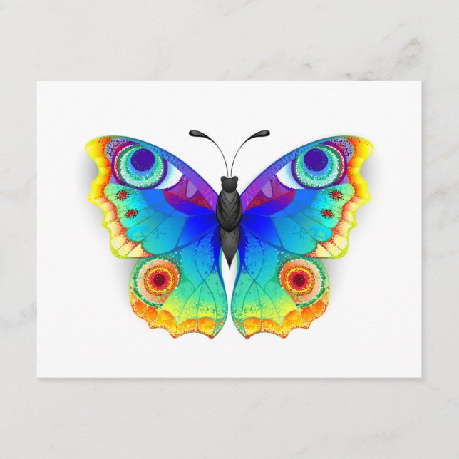 Rainbow Butterfly Peacock Eye Advice Card (Front)