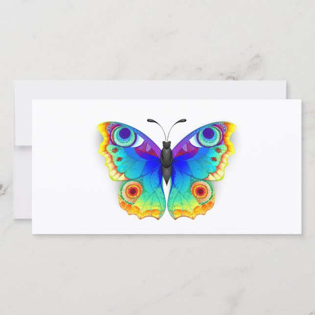 Rainbow Butterfly Peacock Eye Announcement (Front)