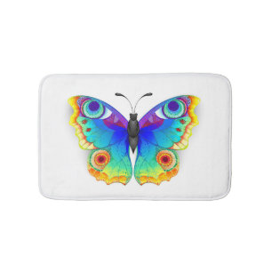 Rainbow Butterfly Peacock Eye Bath Mat