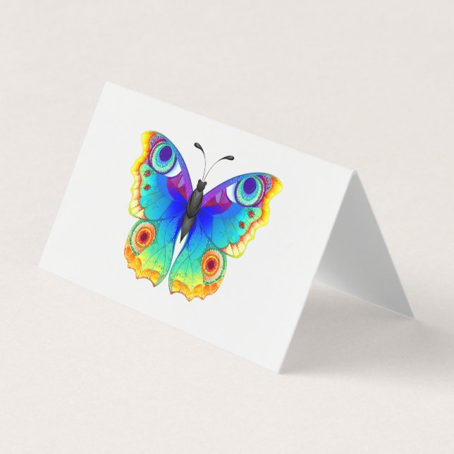 Rainbow Butterfly Peacock Eye Business Card (Front)