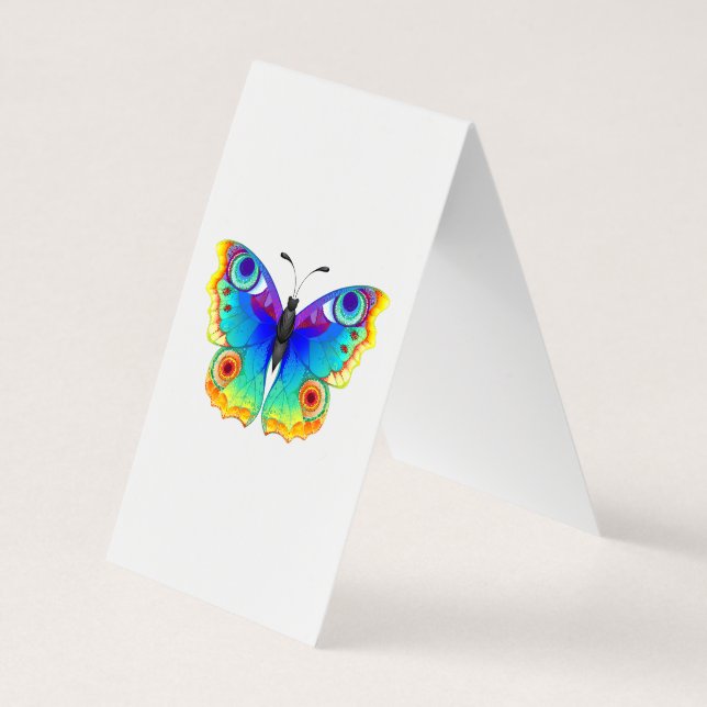 Rainbow Butterfly Peacock Eye Business Card (Back)