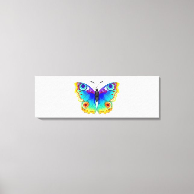 Rainbow Butterfly Peacock Eye Canvas Print (Front)