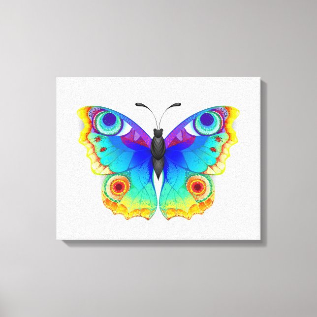 Rainbow Butterfly Peacock Eye Canvas Print (Front)