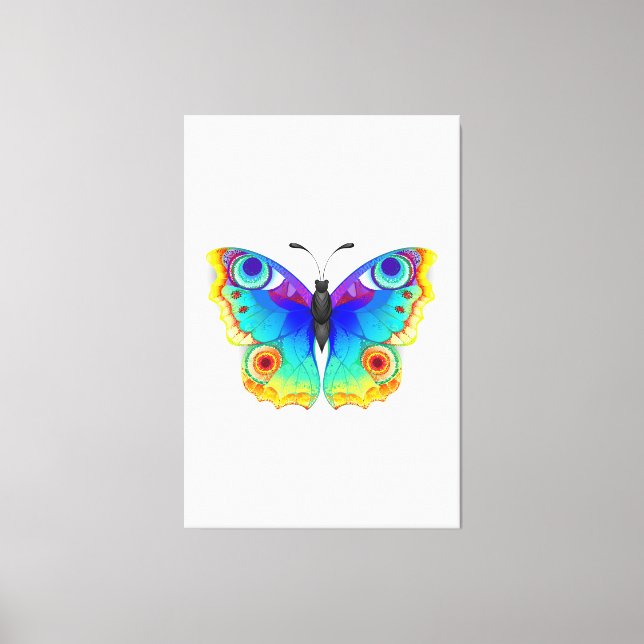 Rainbow Butterfly Peacock Eye Canvas Print (Front)