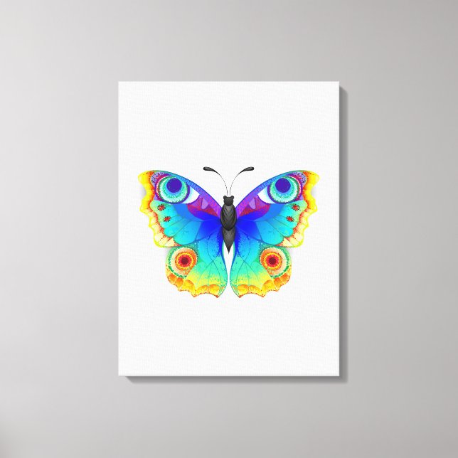 Rainbow Butterfly Peacock Eye Canvas Print (Front)