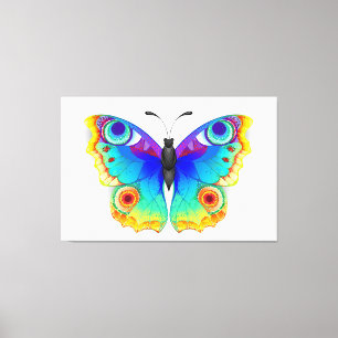 Rainbow Butterfly Peacock Eye Canvas Print