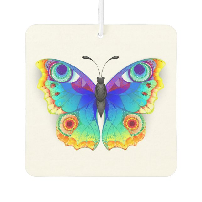 Rainbow Butterfly Peacock Eye Car Air Freshener (Front)
