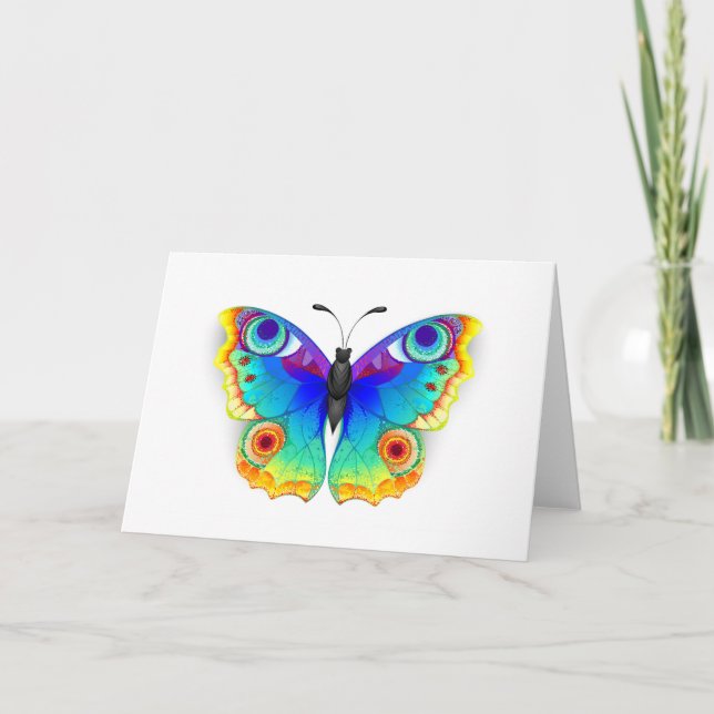 Rainbow Butterfly Peacock Eye Card (Front)