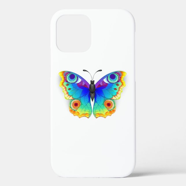 Rainbow Butterfly Peacock Eye Case-Mate iPhone Case (Back)