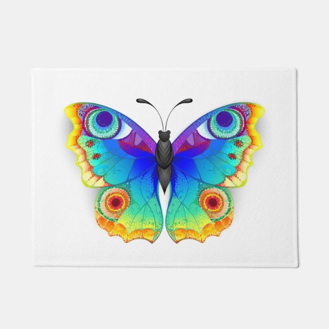 Rainbow Butterfly Peacock Eye Doormat (Front)