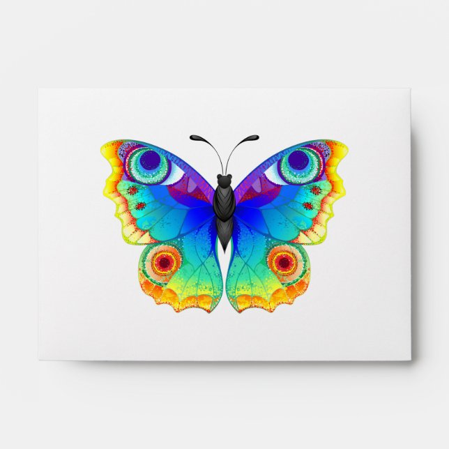 Rainbow Butterfly Peacock Eye Envelope (Front)