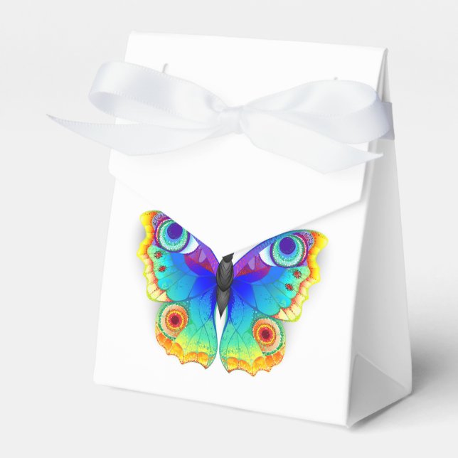 Rainbow Butterfly Peacock Eye Favour Box (Front Side)