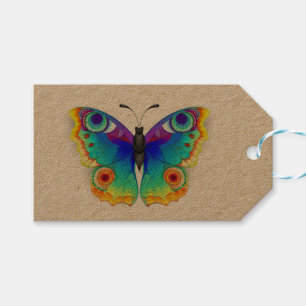 Rainbow Butterfly Peacock Eye Gift Tags