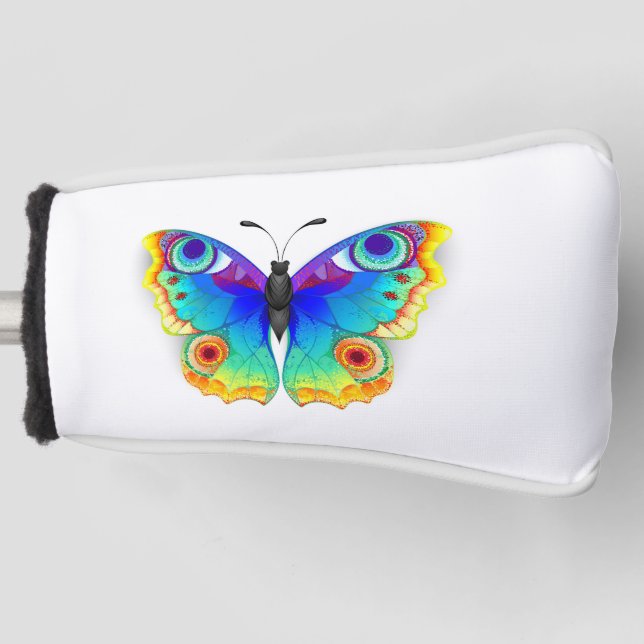 Rainbow Butterfly Peacock Eye Golf Head Cover (Front)