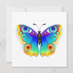 Rainbow Butterfly Peacock Eye Holiday Card
