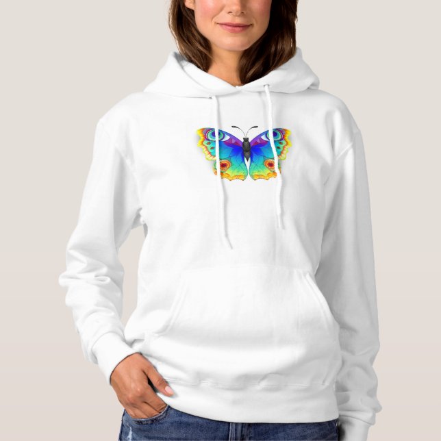 Rainbow Butterfly Peacock Eye Hoodie (Front)