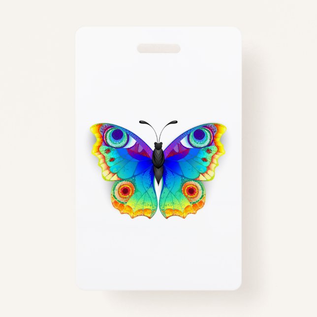 Rainbow Butterfly Peacock Eye ID Badge (Front)