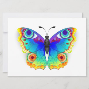 Rainbow Butterfly Peacock Eye Invitation