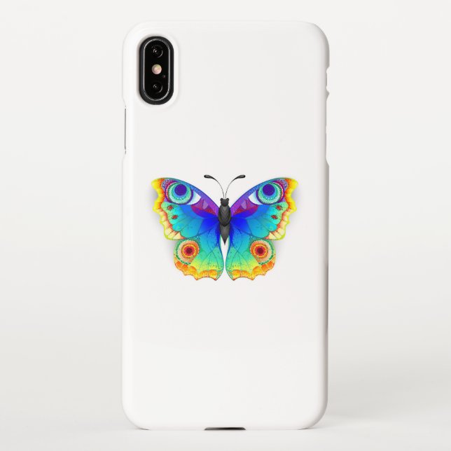 Rainbow Butterfly Peacock Eye iPhone Case (Back)