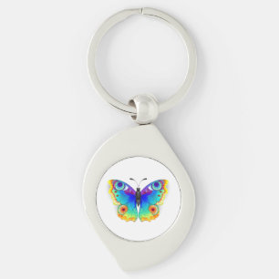 Rainbow Butterfly Peacock Eye Key Ring