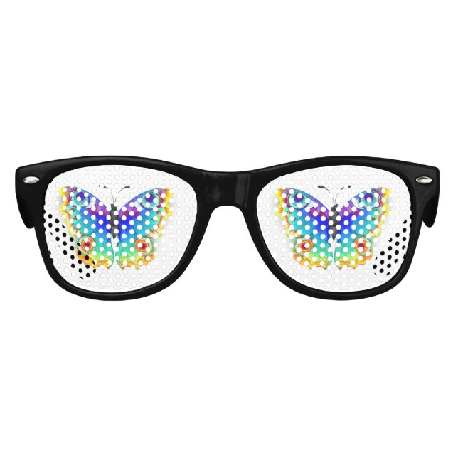Rainbow Butterfly Peacock Eye Kids Sunglasses (Front)