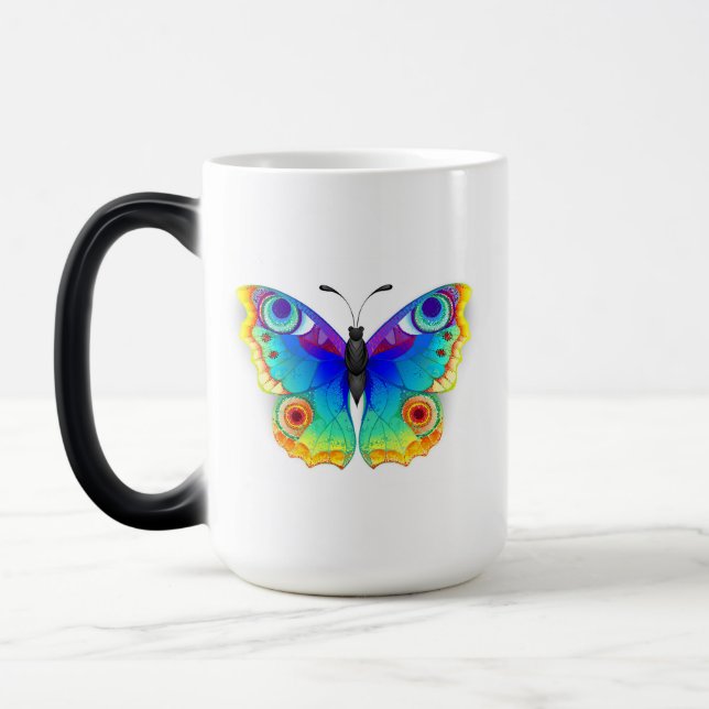 Rainbow Butterfly Peacock Eye Magic Mug (Left)