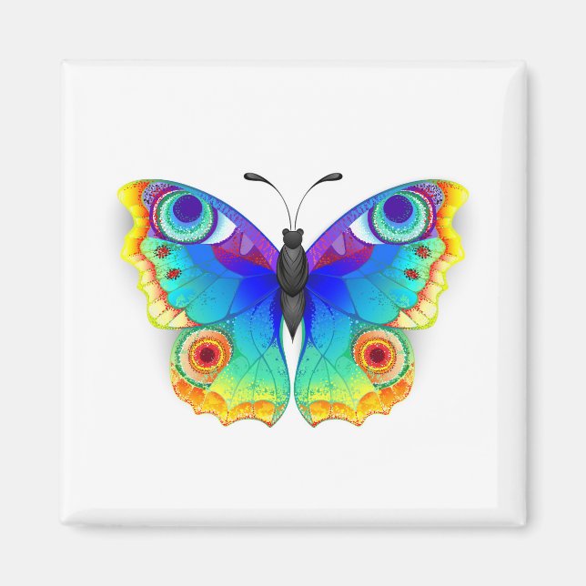 Rainbow Butterfly Peacock Eye Magnet (Front)