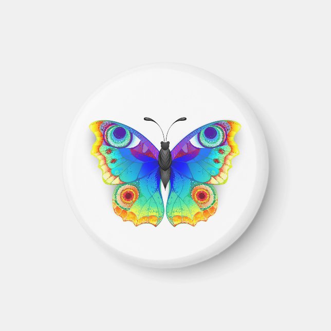 Rainbow Butterfly Peacock Eye Magnet (Front)