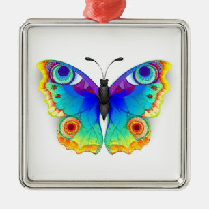 Rainbow Butterfly Peacock Eye Metal Tree Decoration
