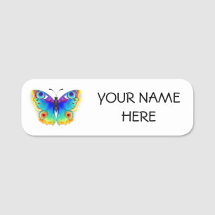 Rainbow Butterfly Peacock Eye Name Tag