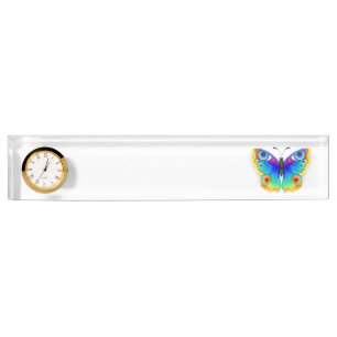 Rainbow Butterfly Peacock Eye Nameplate
