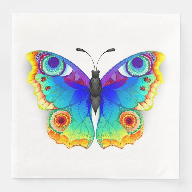 Rainbow Butterfly Peacock Eye Napkin (Front)