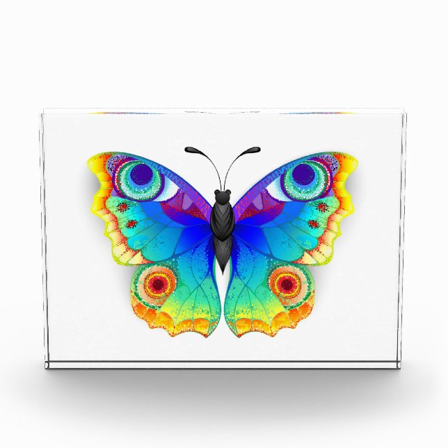 Rainbow Butterfly Peacock Eye Photo Block (Front)