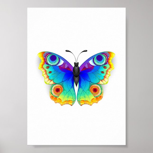 Rainbow Butterfly Peacock Eye Poster (Front)